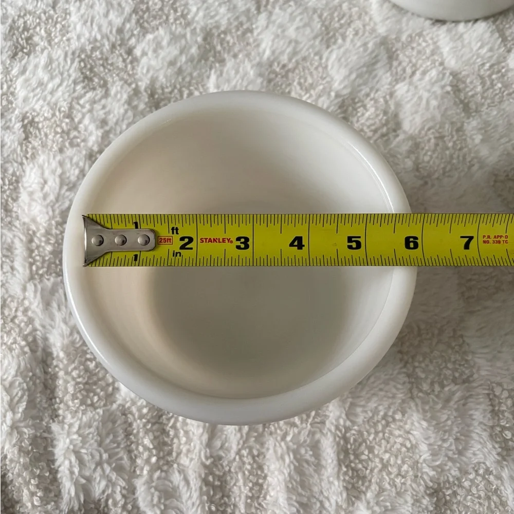Vintage Ribbed Milk Glass Mixing Bowl • 5.5”